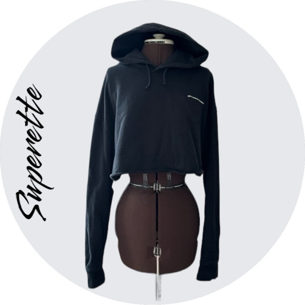 Women’s Superette cropped black hoodie